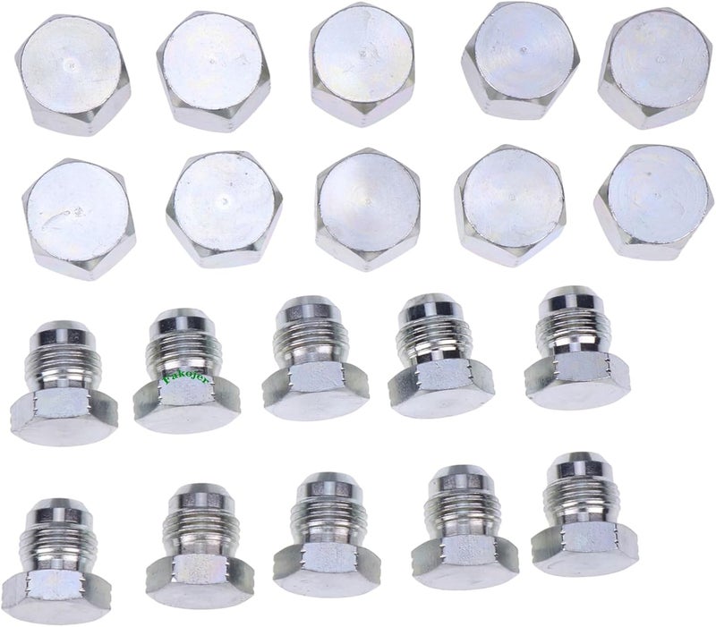 Fakojer 10 Pairs 3/8" # 6 JIC Cap 0304-C-06 & Plug 2408-06 9/16-18 Hydraulic Adapter Fitting - Image 3